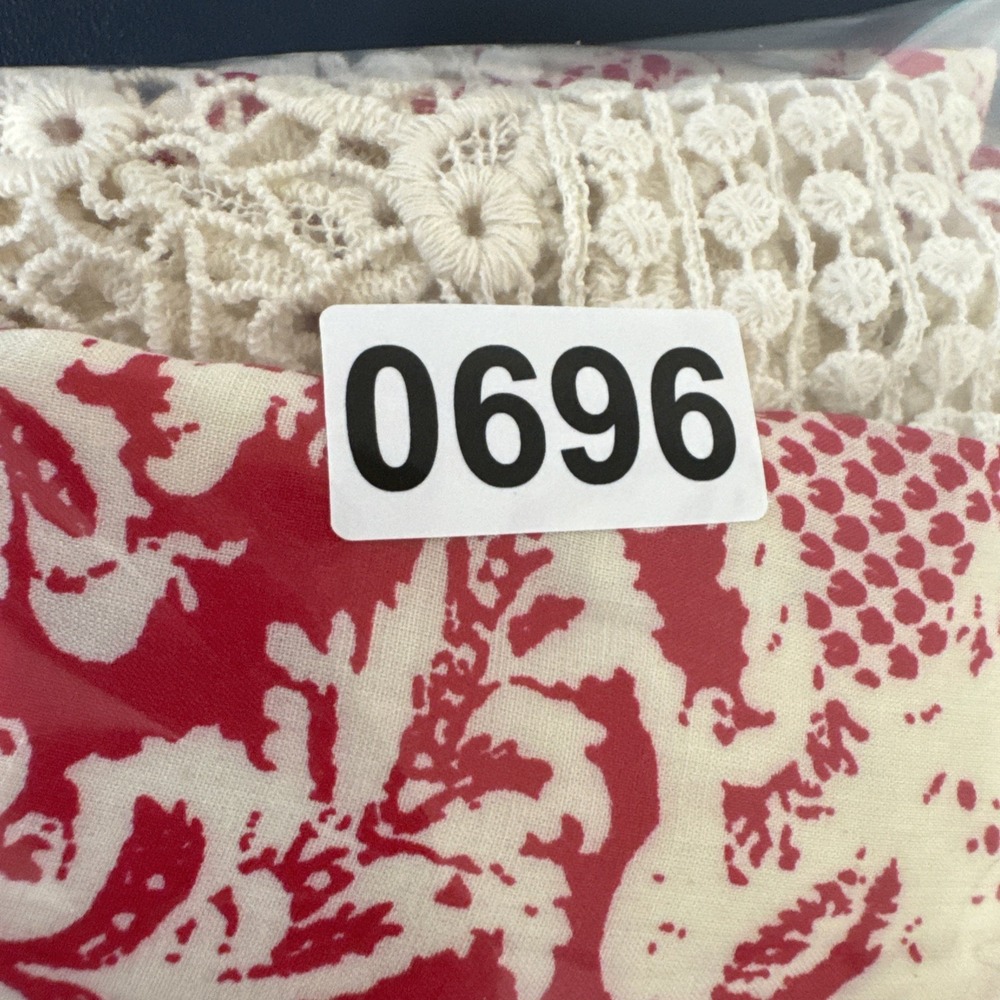 Sunday in Brooklyn Women's M Sleeveless Tiered Crochet Lace Maxi Dress Red EUC - Picture 10 of 11